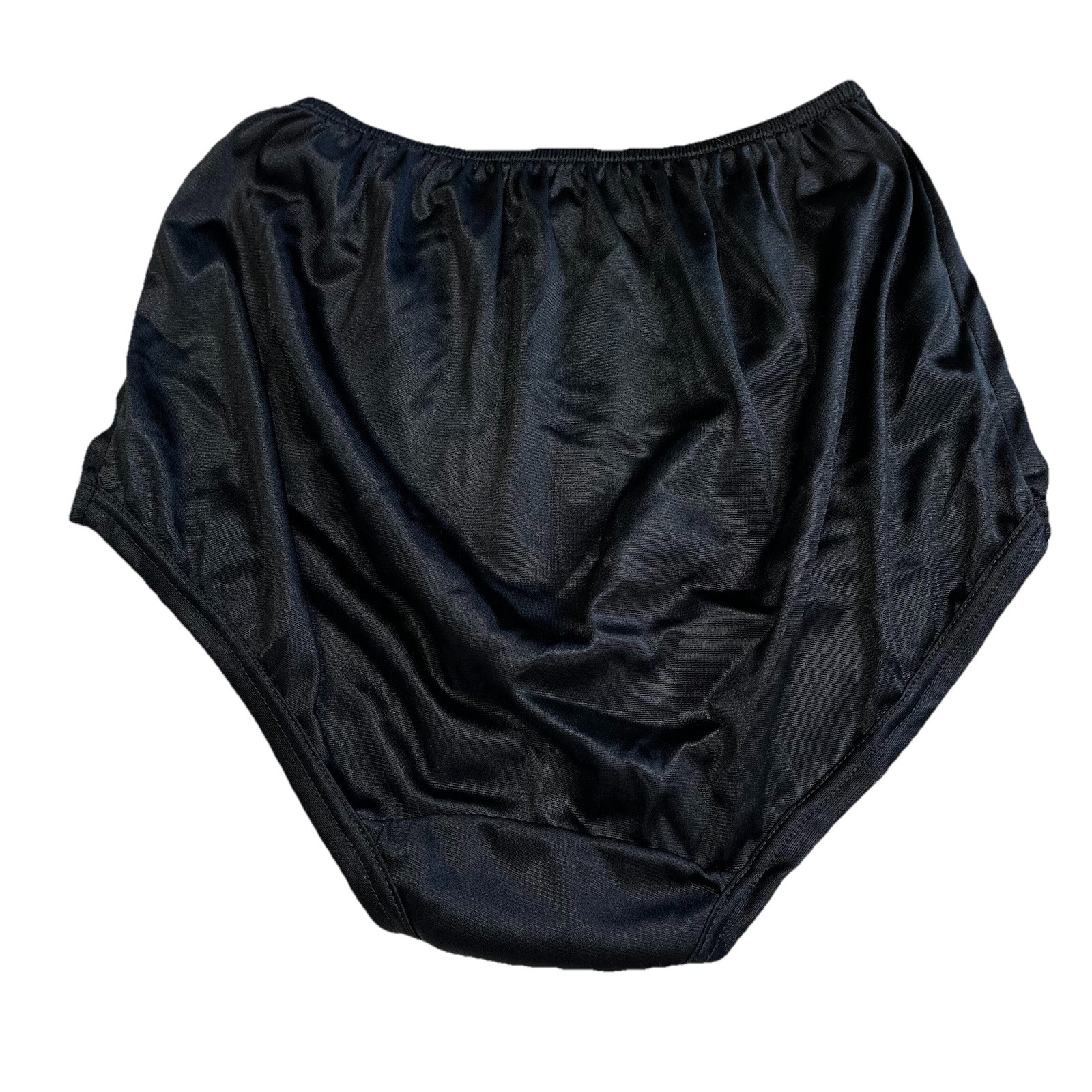 SO-EN Black Nylon Panties Size Large 38-40 Underwear Sissy Knickers Granny