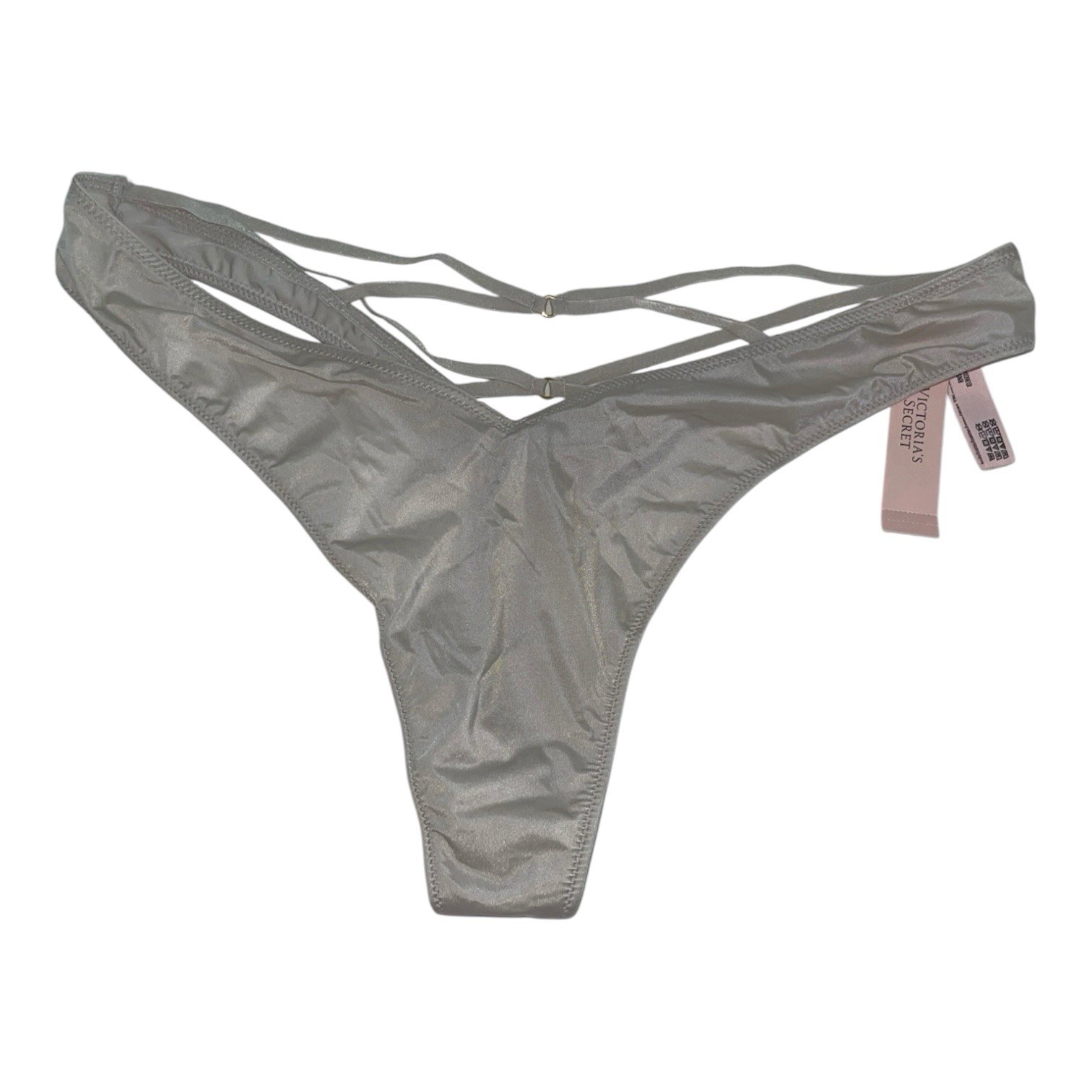 Victoria’s Secret Strappy Thong Panty XL Lot of 3 Bundle NWT WhiteLeopardGreen