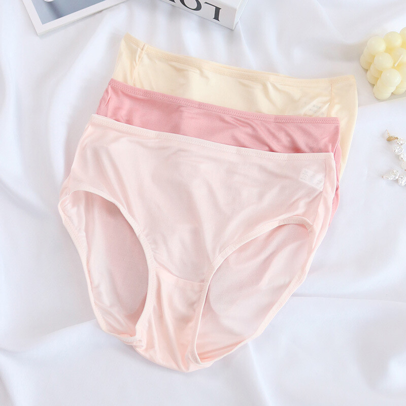 100% Mulberry Silk 3 Pairs/lot Women Panties Underwear Lingerie M L XL 2XL