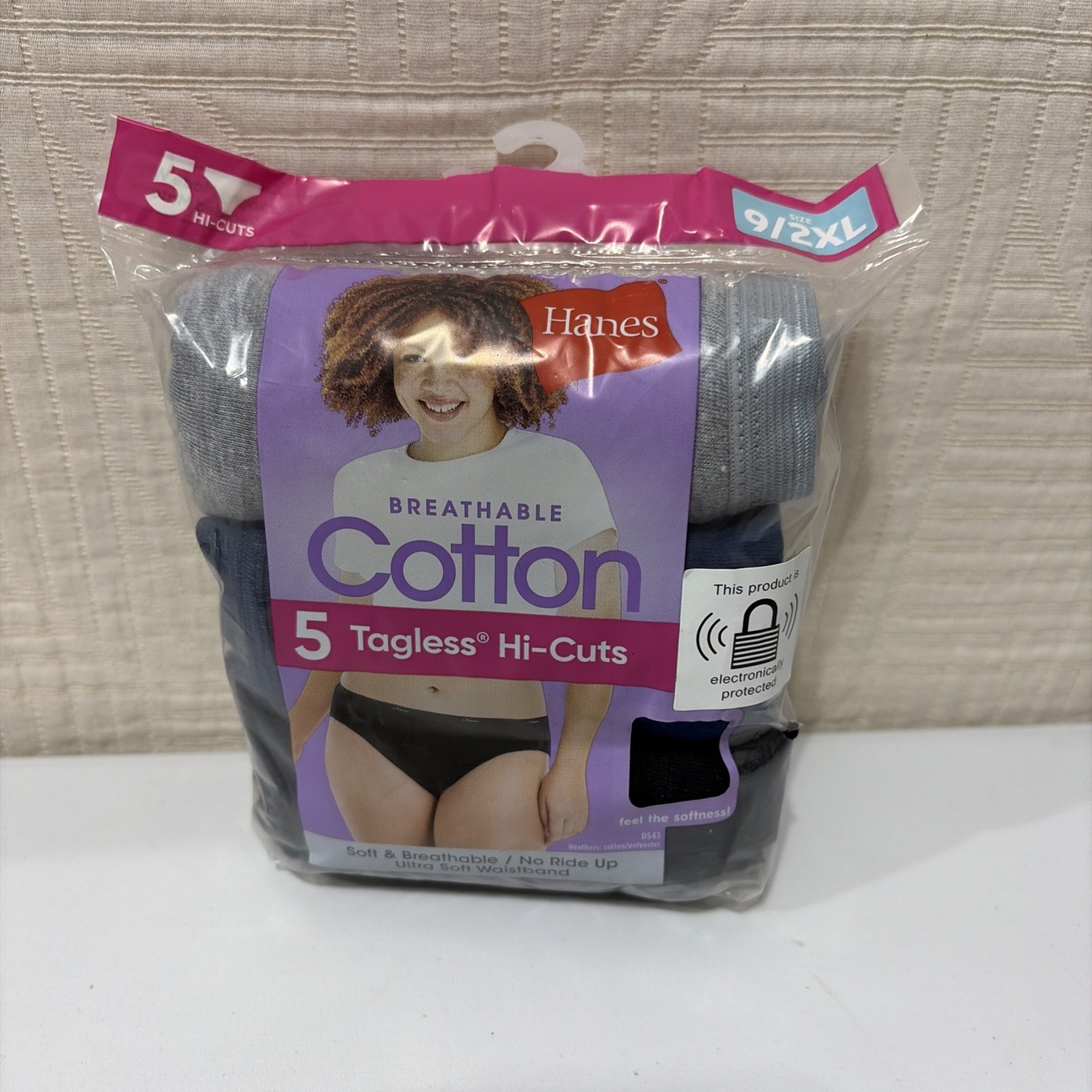 Hanes Cool Comfort Cotton Womens Hi-Cut Panties 5 pack Multi Colored Size 9 2XL