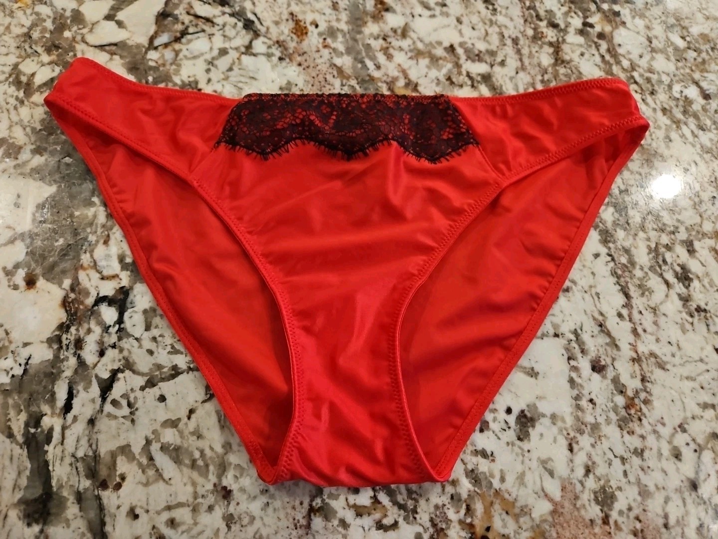 True Vintage Victoria Secret Sexy Satin & Lace Bikini Panties Silky Medium