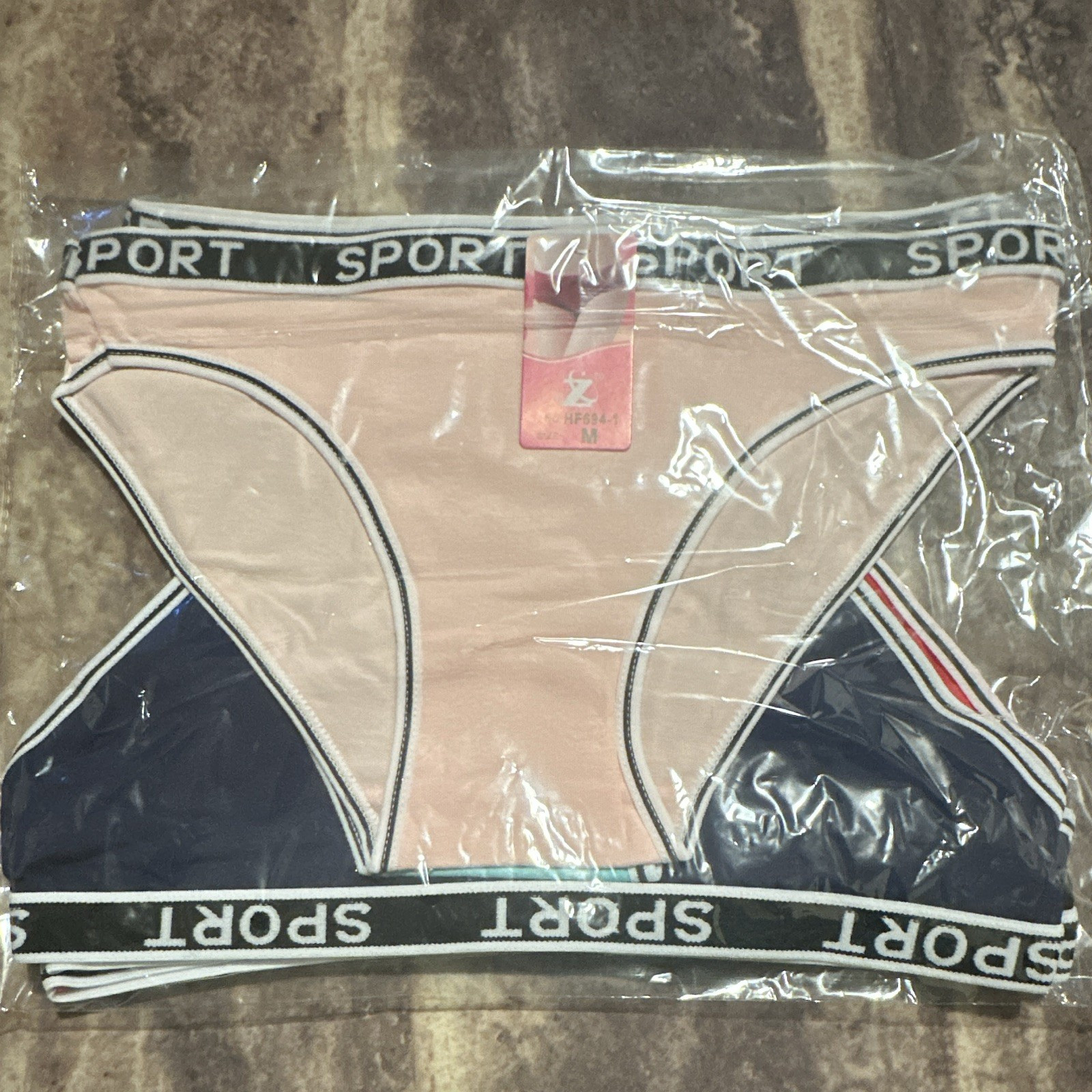 Women’s Bikini Panties Multicolor Colorblock Sports Theme Size M