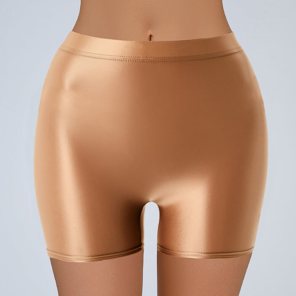 Womens Satin Knickers Boxer Briefs Shorts Silky Shiny Wetlook Underpants Panties