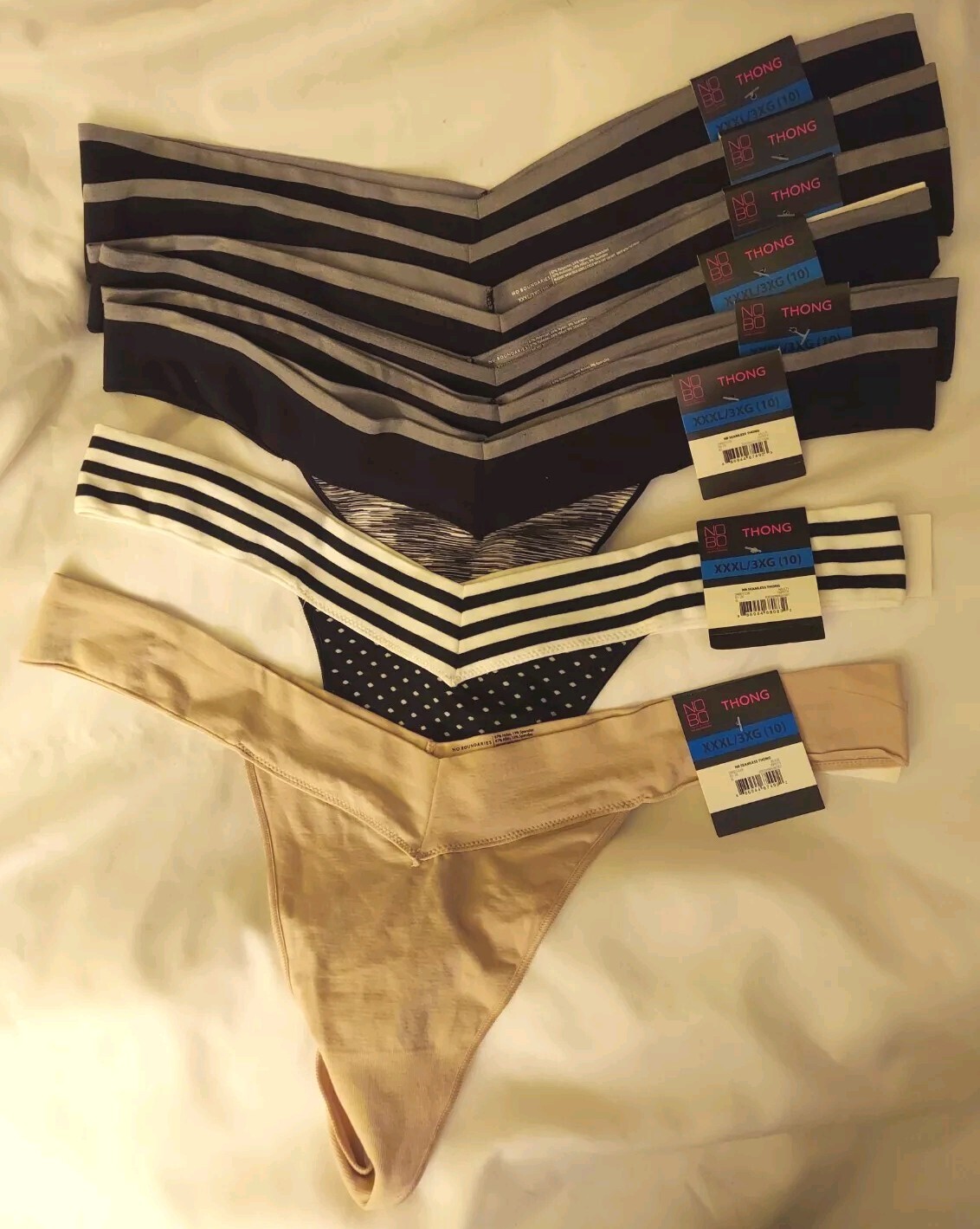 No Boundaries NOBO Microfiber Thong Panties Underwear Size XS/S/M/L/XL/2XL/3XL