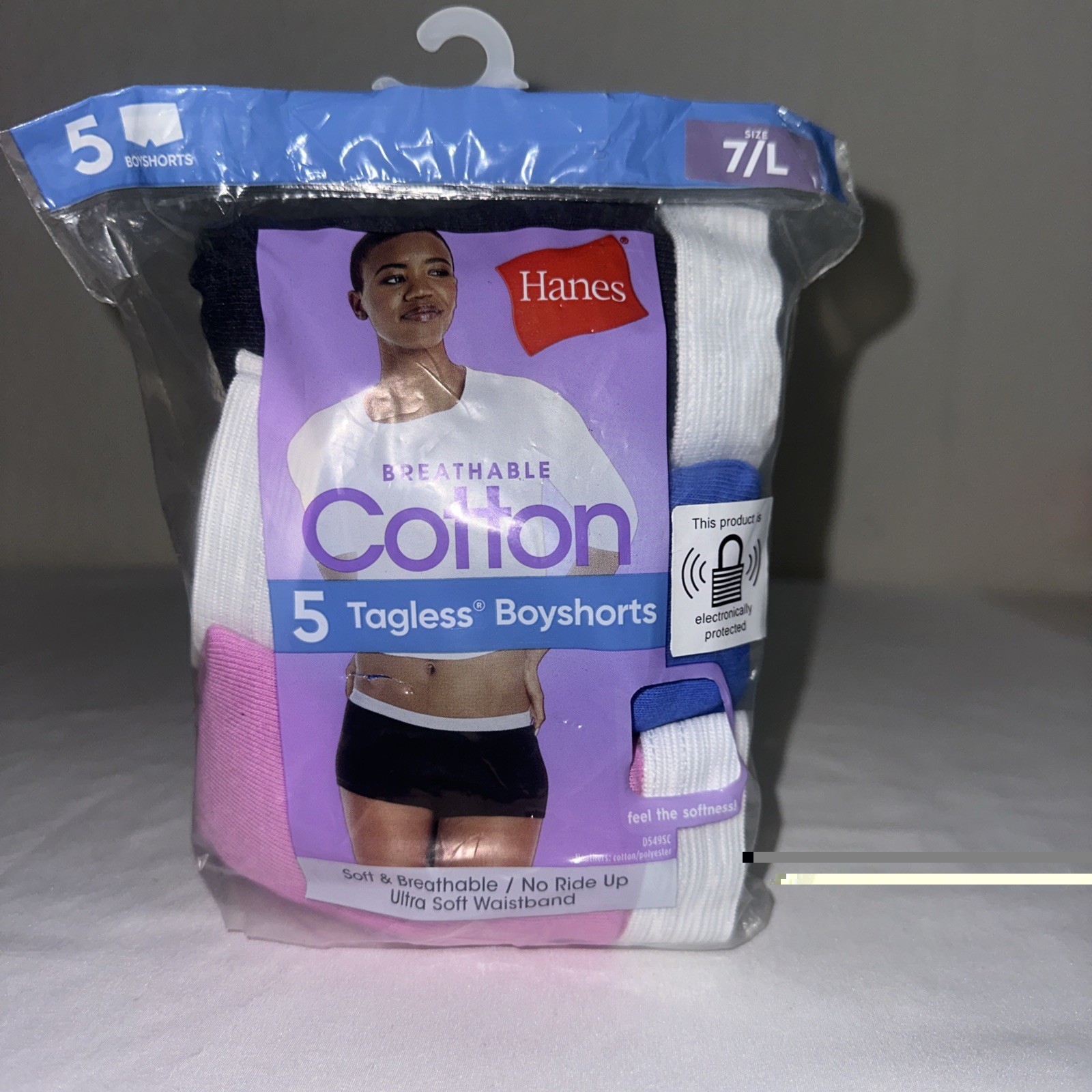 Hanes Women’s Breathable Cotton Tagless Boyshorts 5 Pack Size 7 12/14 Large
