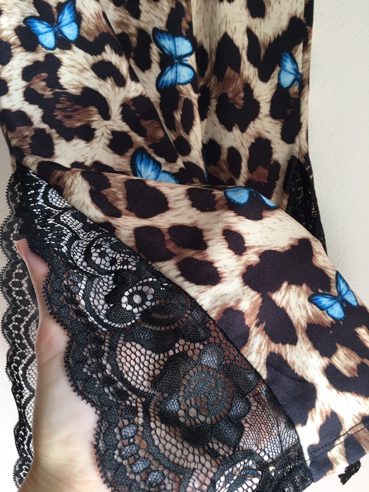 Avidlove Women Lingerie Butterfly Leopard Spaghetti Strap Nightgown Chemise – XS