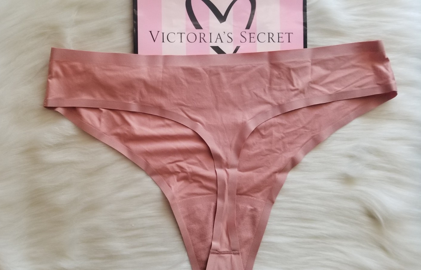 VICTORIA’S SECRET SOFT STRETCH THONG PANTY XL DESERT BLUSH PINK NWT