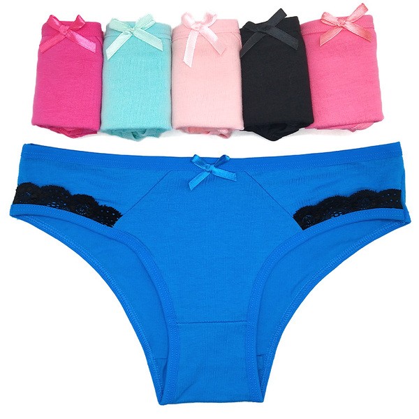 6 x Womens Sheer Spandex / Cotton Briefs – Assorted Colours Underwear Undies
