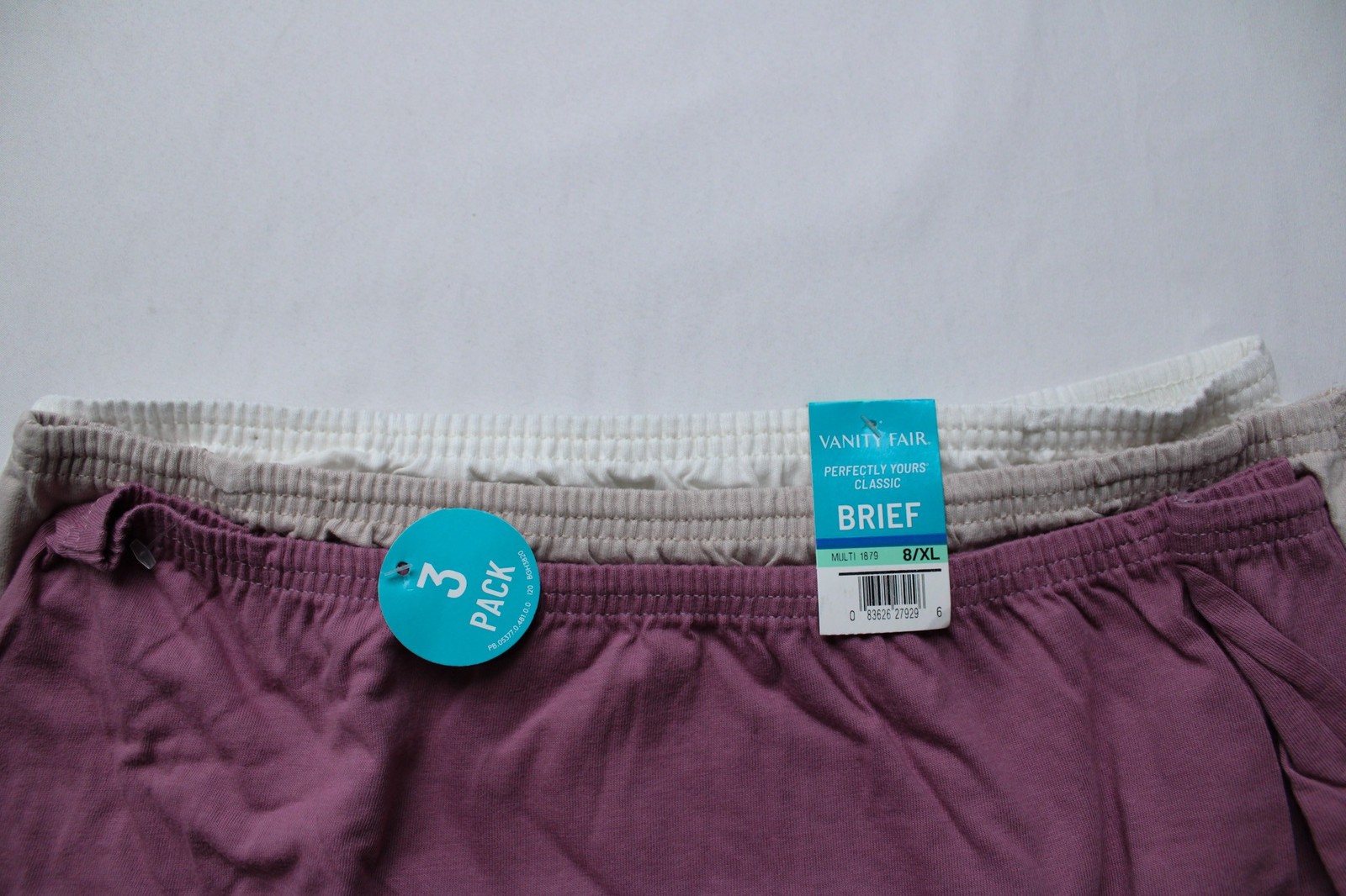 Vanity Fair Women’s Classic Cotton Full Brief 3-Pack DH3 Multicolor XL NWT