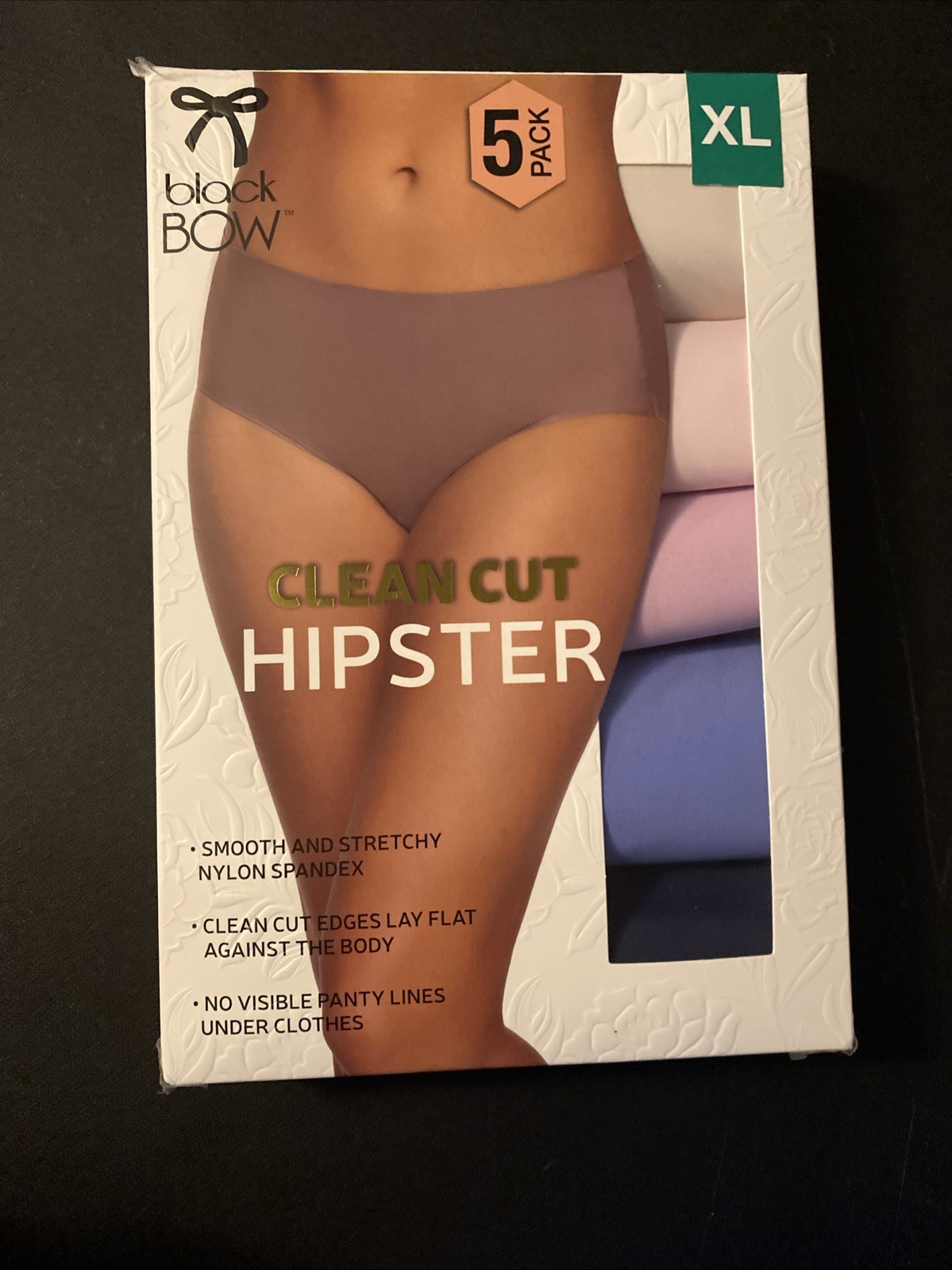 NWT BLACK BOW CLEAN CUT HIPSTER UNDERWEAR MULTICOLOR 5 PACK SZ XL #181C