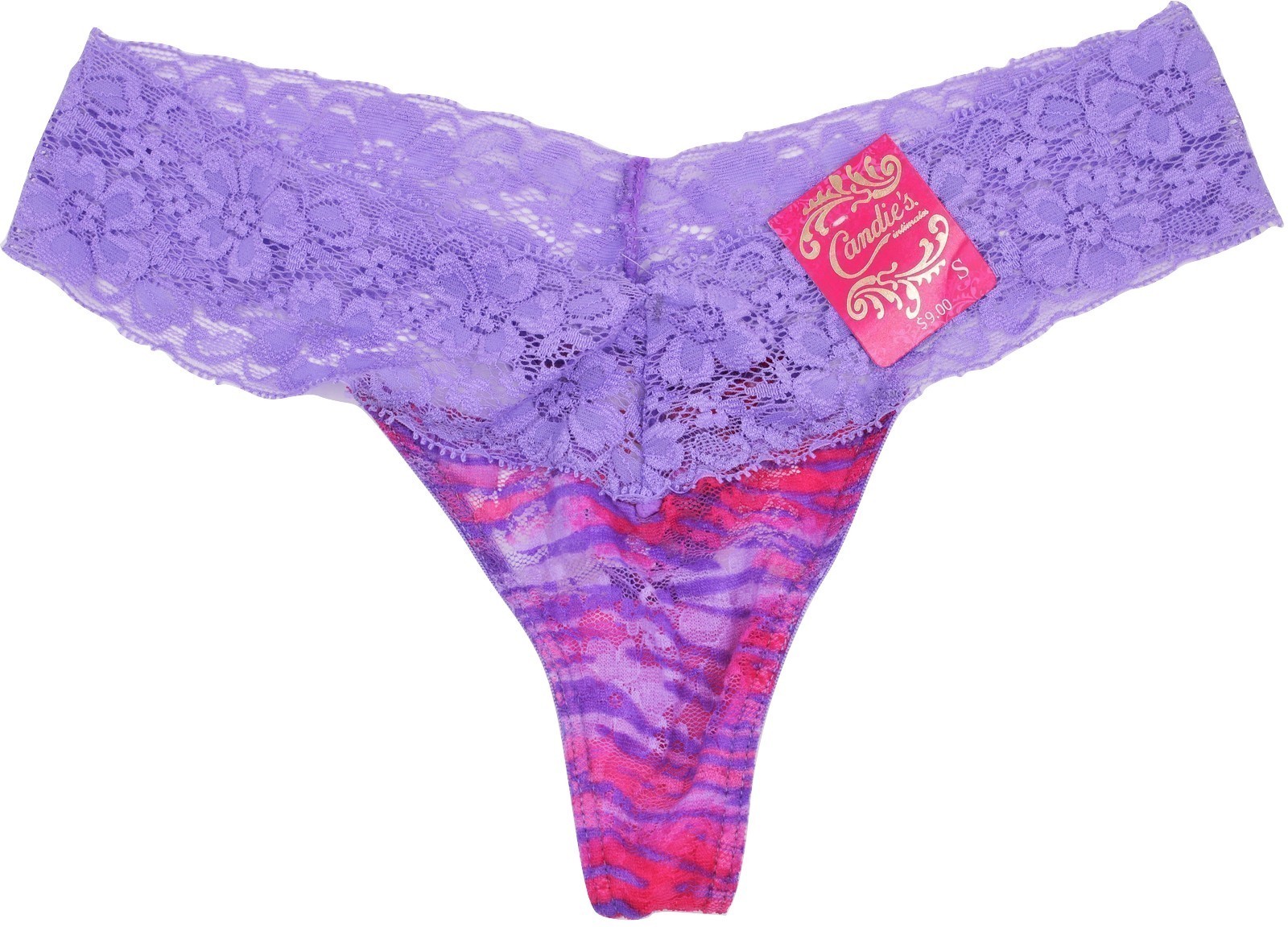 Candies L (7) Purple G String Bikini Lace Thong Lot of 3 Panties #16