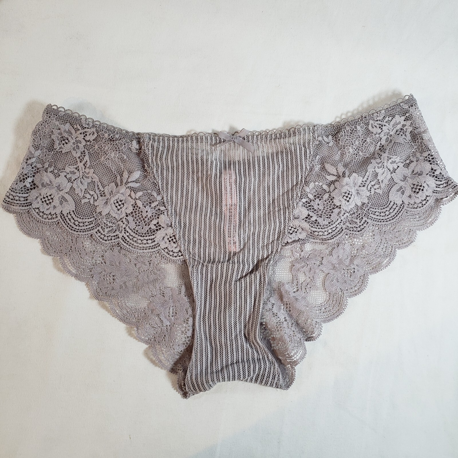 Victoria’s Secret Dream Angels Cheeky Large Purple Mauve Sheer Floral Mesh