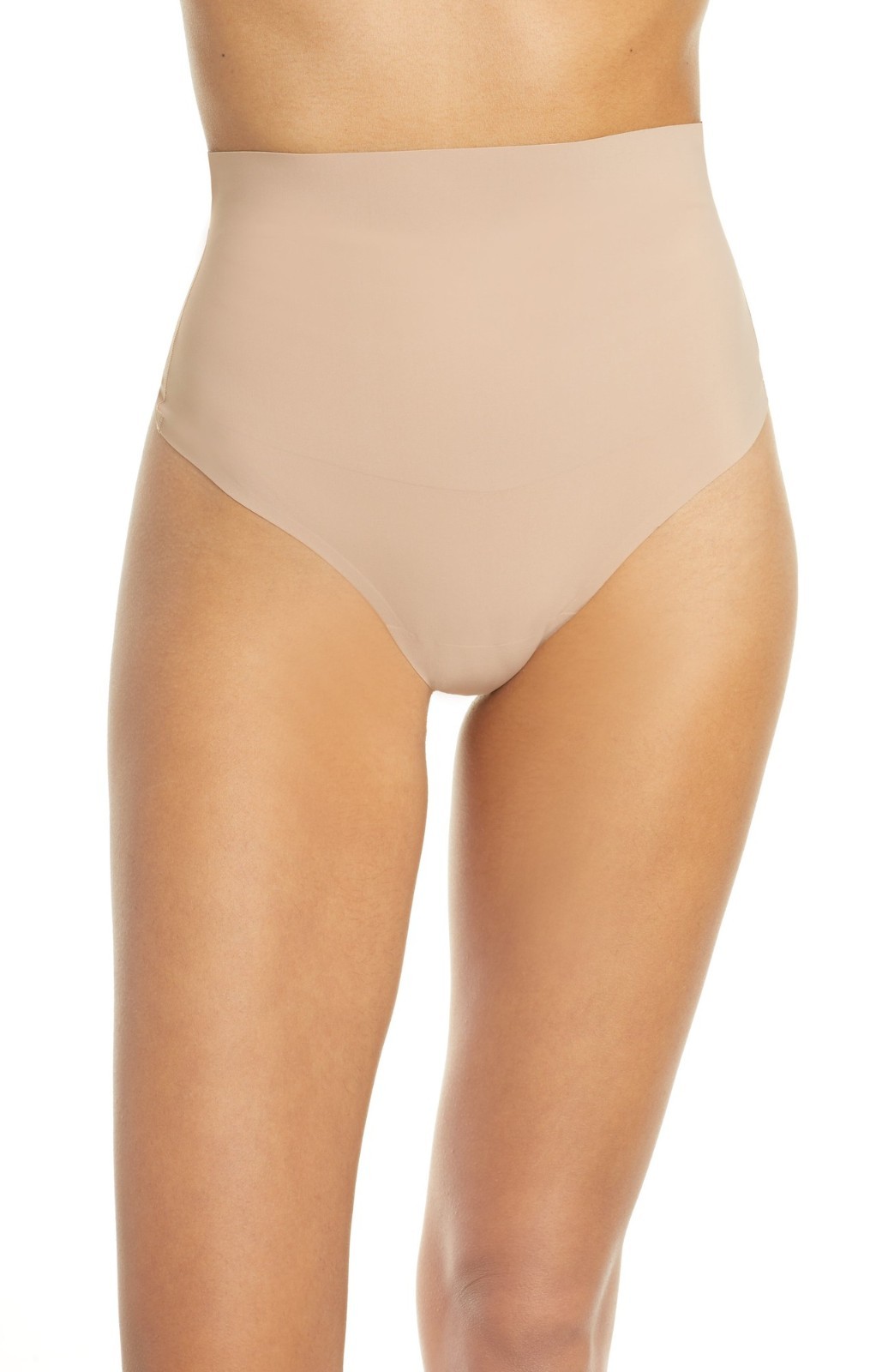 Yummie Women’s Kenna Mid Waist Shaping Thong Almond Size XL A3255