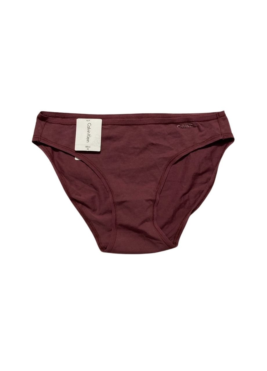 CALVIN KLEIN Flex Mid Rise Thong RED WINE XS