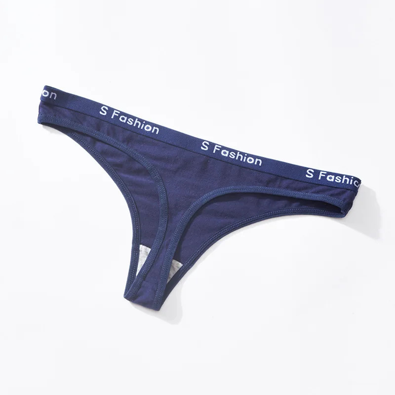 Cotton Thong Panties Women’s Low Rise Striped Solid Soft Breathable Everyday Fit