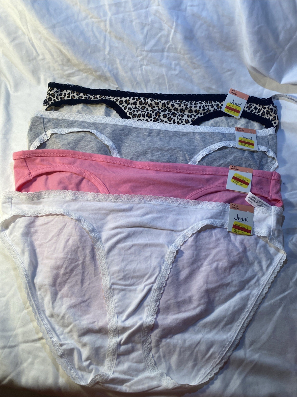 Jenni Intimates 4 Pieces Of Bikini Lace Trim Panties Underwear Size XXXL New