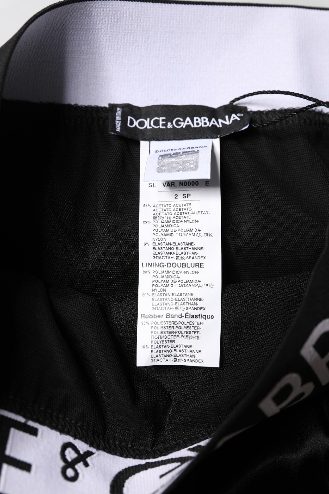 DOLCE & GABBANA Underwear Black Satin High-Waist Brief Logo Women IT2 / S 270usd