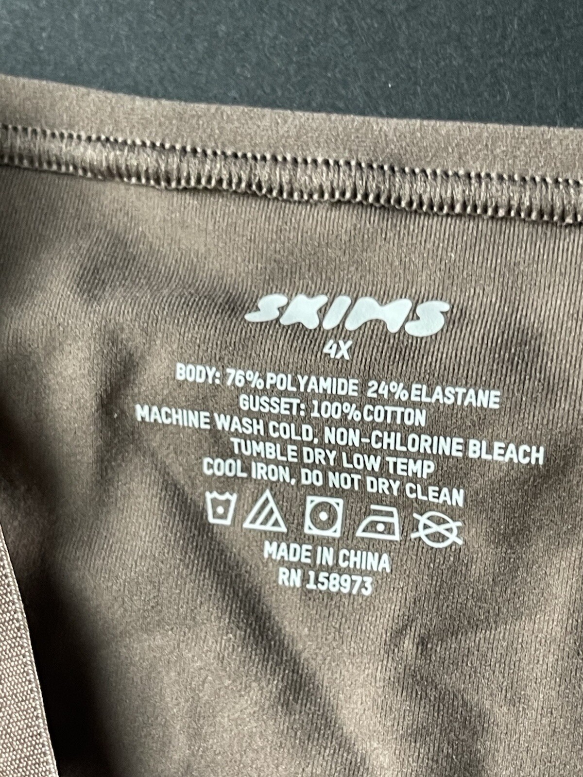 Skims Thong Underwear Womens Size 4x Umber Stretch Lingerie (2) New