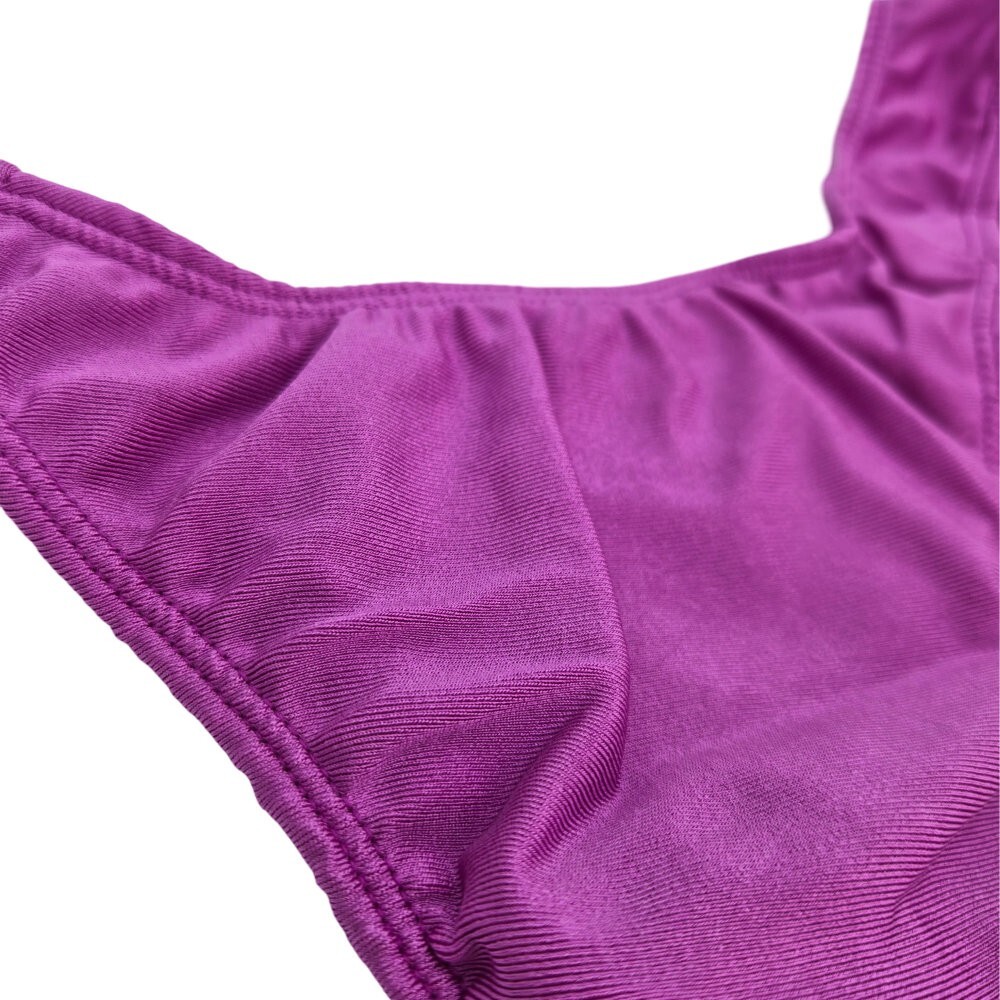Purple Satin Gaff Thong for Transgender Crossdresser smooth tuck
