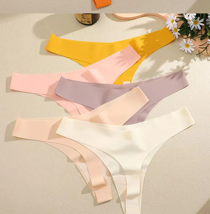 Low Rise Thong Panties Seamless Stretch Breathable Comfortable Everyday 7PCS