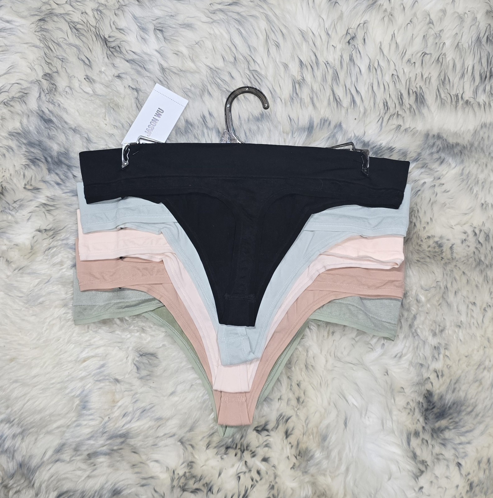 NWT JASON WU INTIMATES WOMEN’S TONG UNDERWEAR 5 PACK SEAMLESS MULTI Sz L