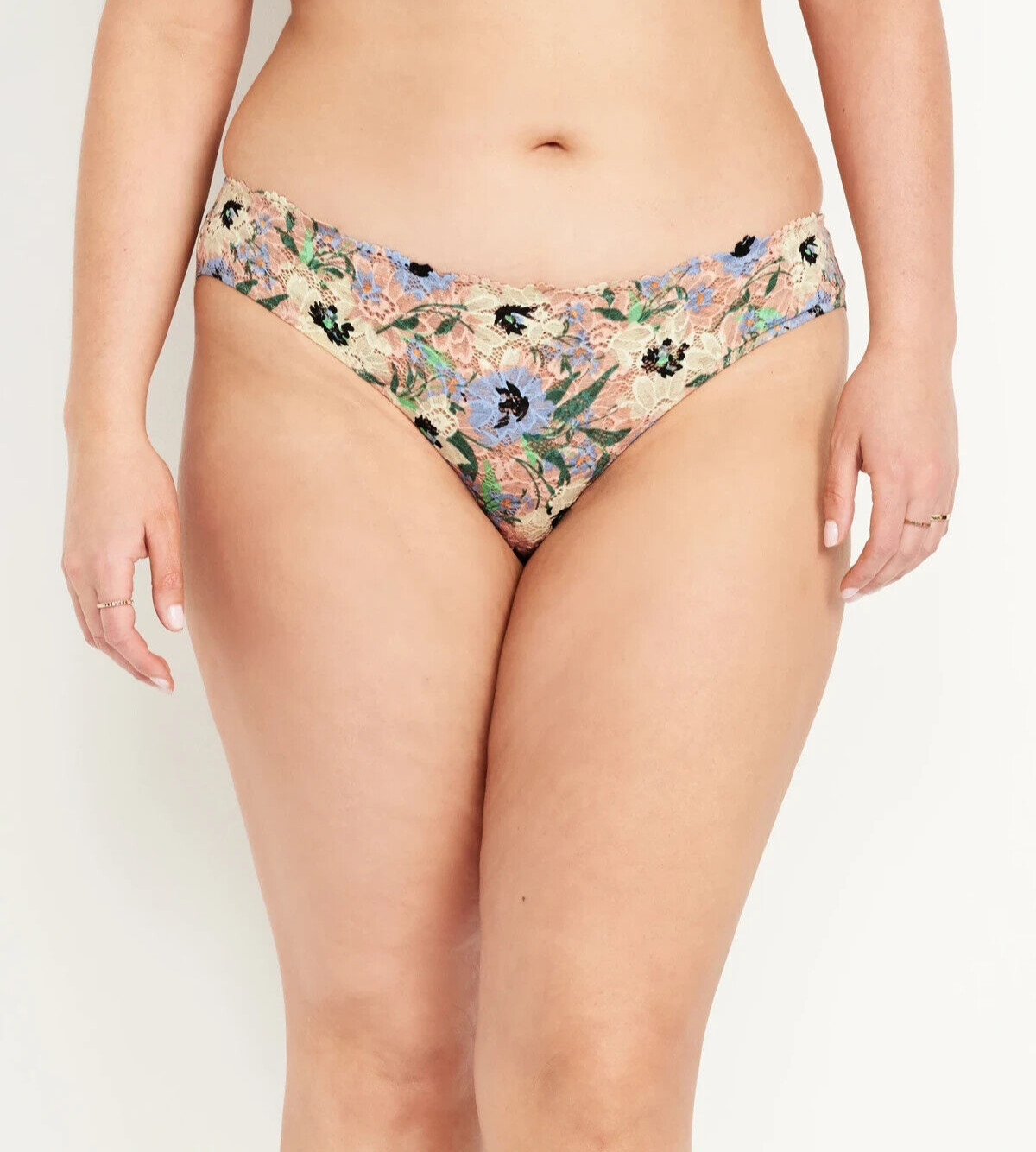 Old Navy Women’s Mid Rise Lace Bikini Panties Size X-LARGE Blue Floral NEW