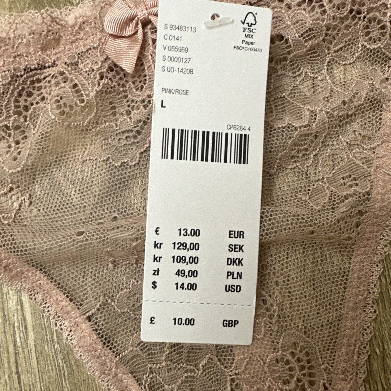 Urban Outfitters Underwear Womens Size UK 12 LARGE Liv-Eyelash Out From Under .