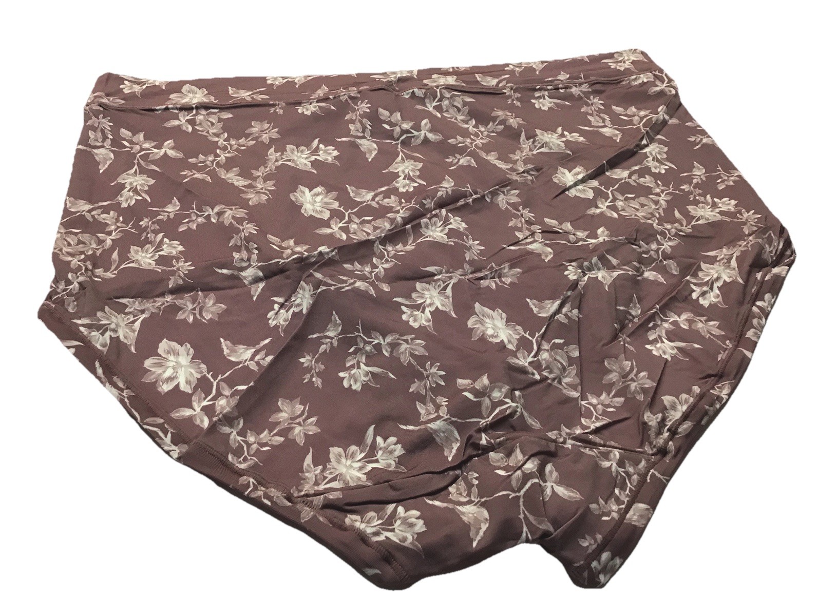 NWT CACIQUE COMFORT BLISS HIGH WAIST BRIEF 18/20 LIGHT MAUVE AND WHITE FLORAL