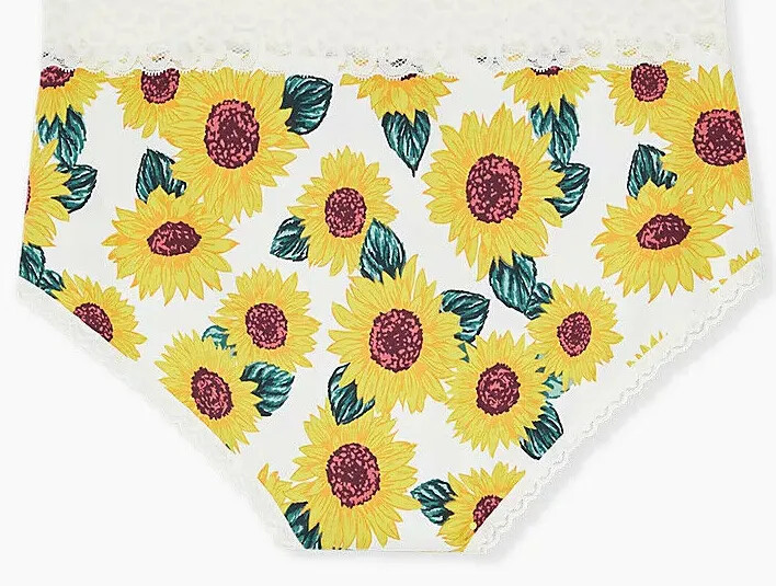 Torrid Ivory sunflower wide lace cotton brief panty sz 1x 2x 3x plus NWT