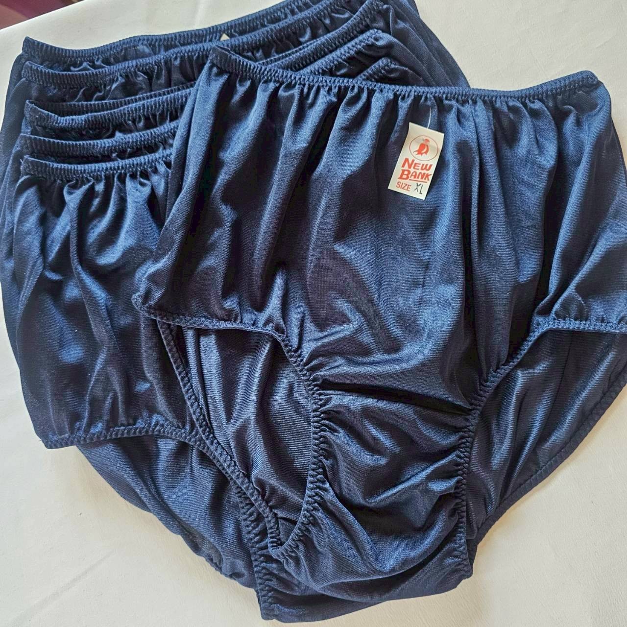6pcs Nylon Underwear Panties Comfort Woman Man Briefs High Waist 36″-42″ XL/Blue