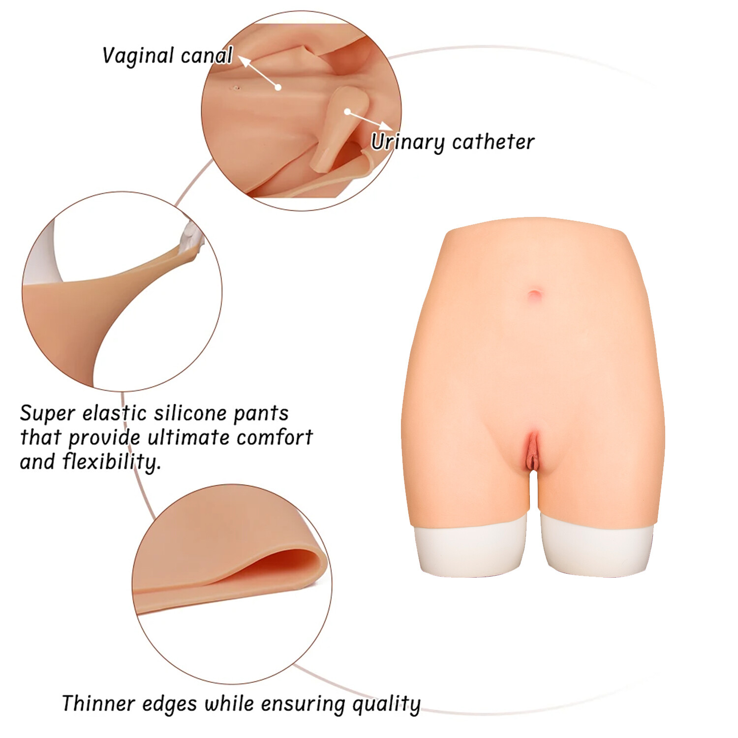Silicone Fake Vagina Pants Hip Enhancer Transgender Panties For Crossdresser