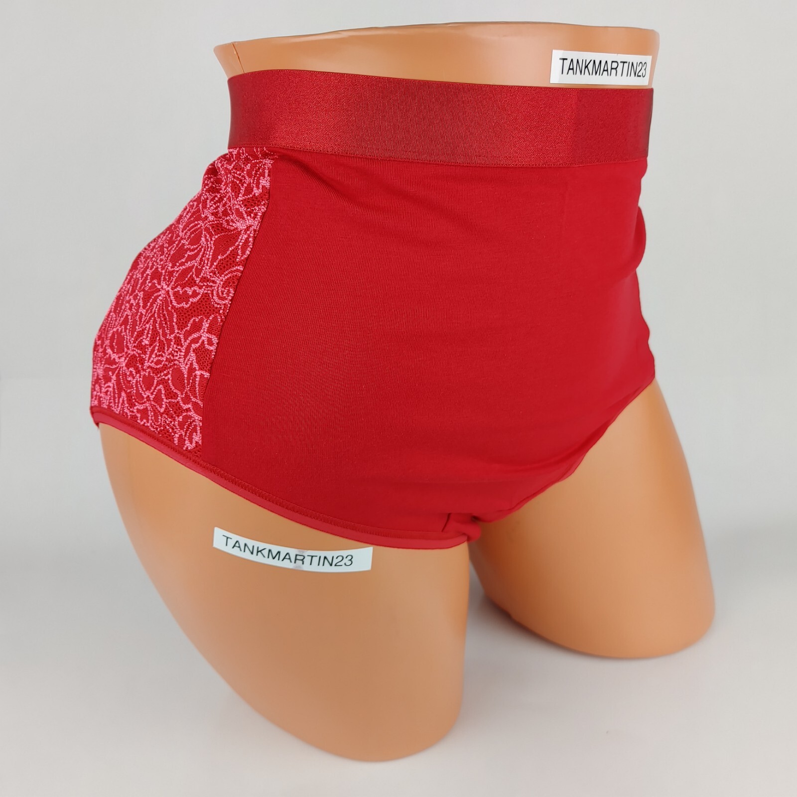 NWT LANE BRYANT CACIQUE PLUS COTTON FULL BRIEF 18/20 PANTY SOLID RED LACE HIPS