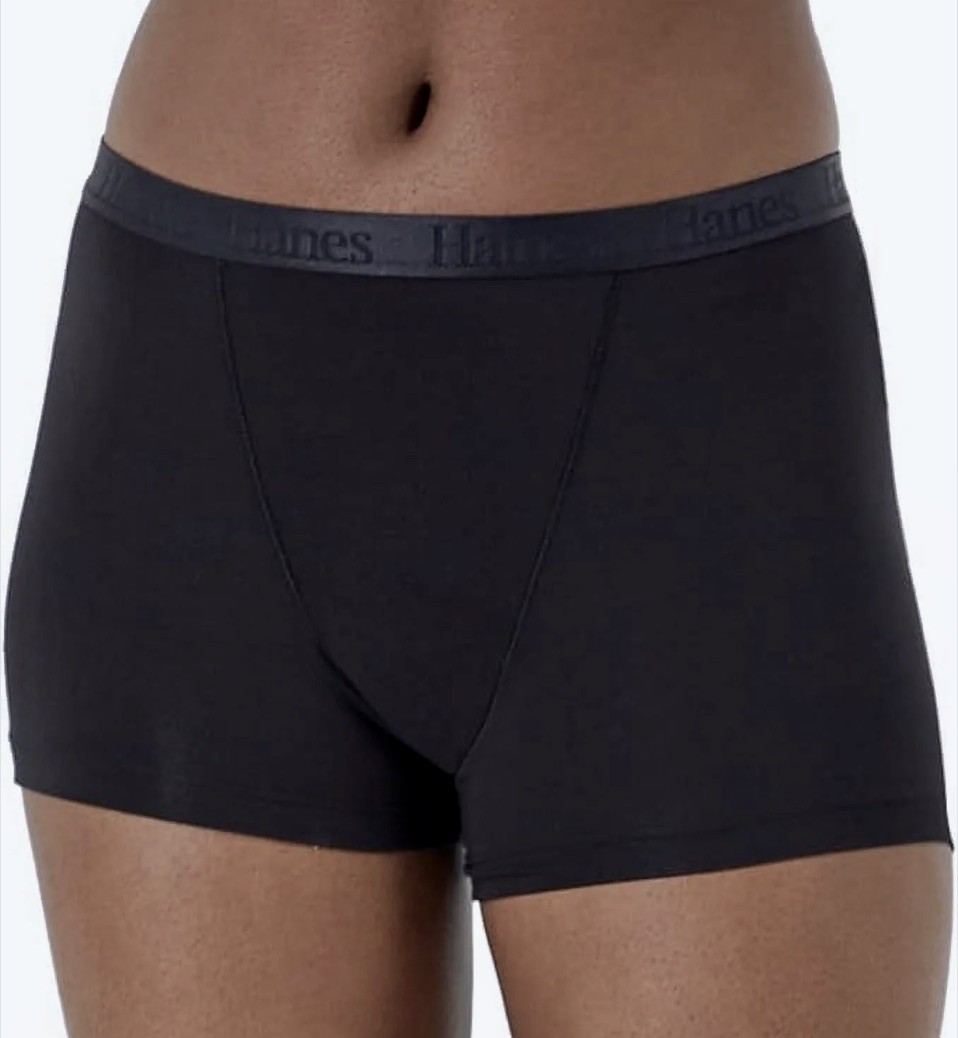 HANES 3 Pk Ultimate Supersoft White Black Boxer Brief Panty Womens M L XL 2XL