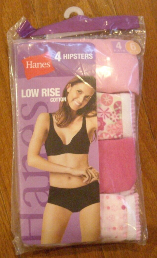 Hanes Low Rise Cotton Hipsters – 4 Pack – Assorted Colors – Brand New!