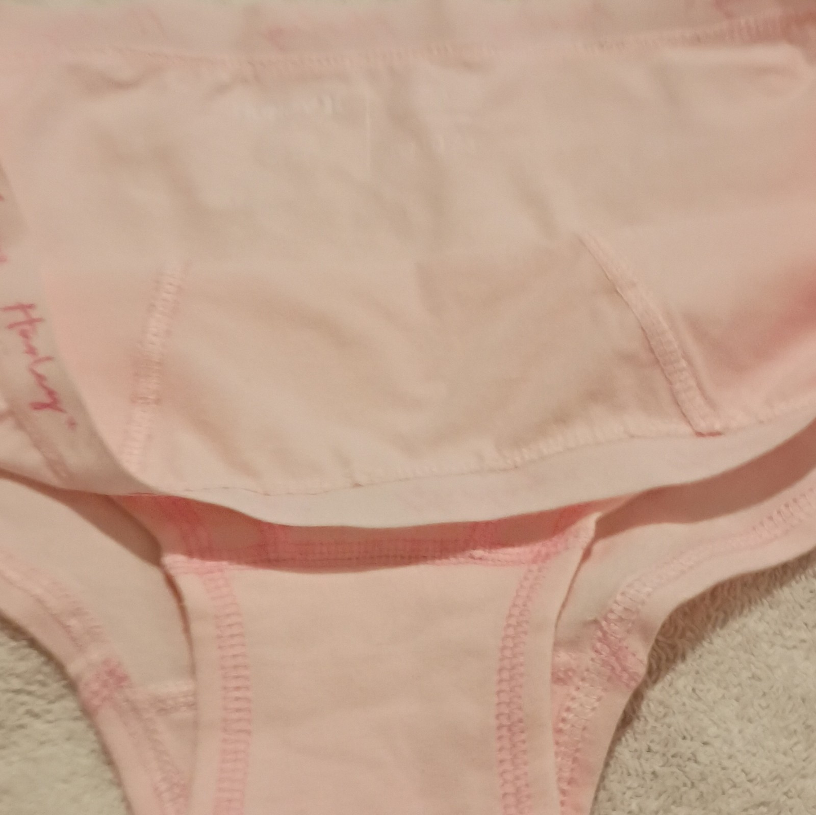 Hurley Pink Brief Panties L Cotton Elastane Solid Logo 1 Pack FHUSP055A