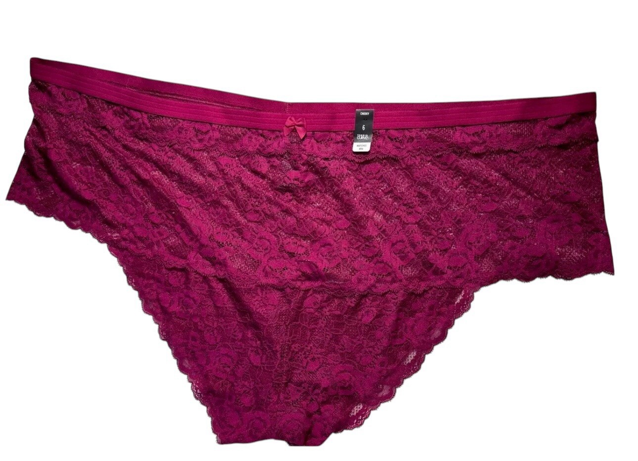 NEW Torrid Lace Cheeky Brief Panty Navarra Berry Plus Size 6 6X, 30