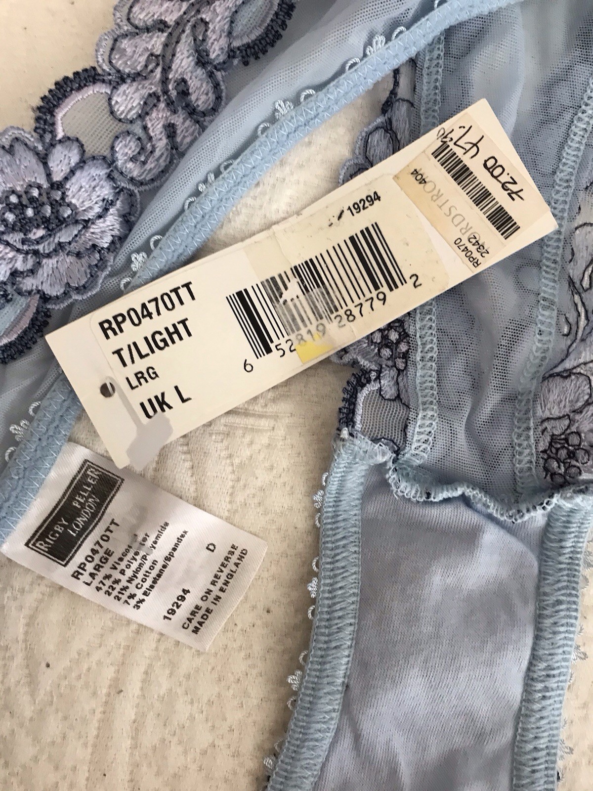 Rigby & Peller Panties New With Tags Sz L Blue Cheeky