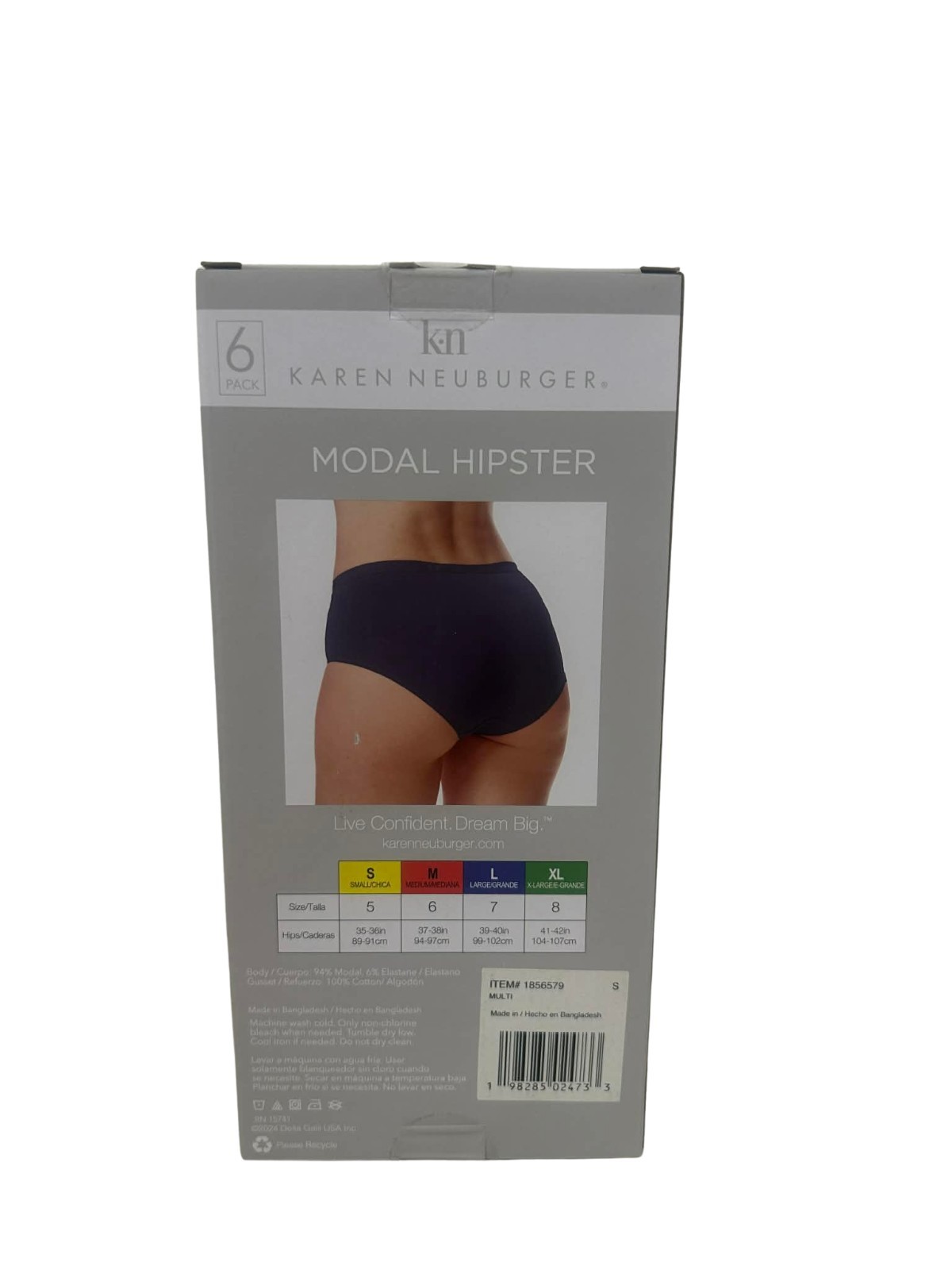 Karen Neuberg Modal Hipster Underwear Tagless 6Pk Large SZ 7 39 in to 40 in Hips