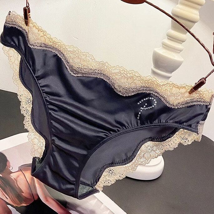 1/5 Pack Lot Womnes Sexy Satin Panties Lace Seamless Undies Lingeries Underwear