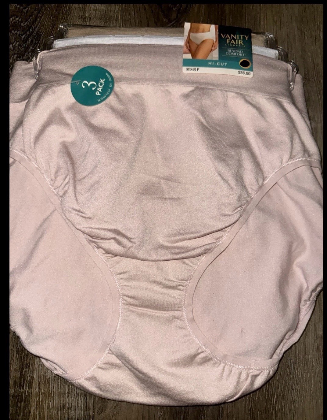 Vanity Fair ~ Womens Hi-Cut Underwear Panties 3-Pair Nylon Blend ~ L/7