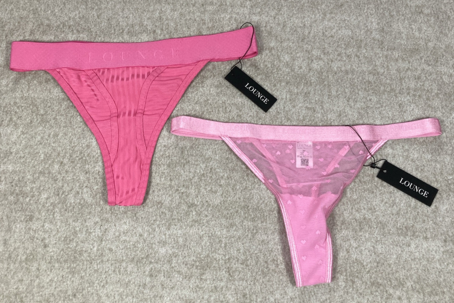 Lounge Underwear FYB Thongs 2 Pack Medium UK 10-12 Pink Limited Edition Women’s