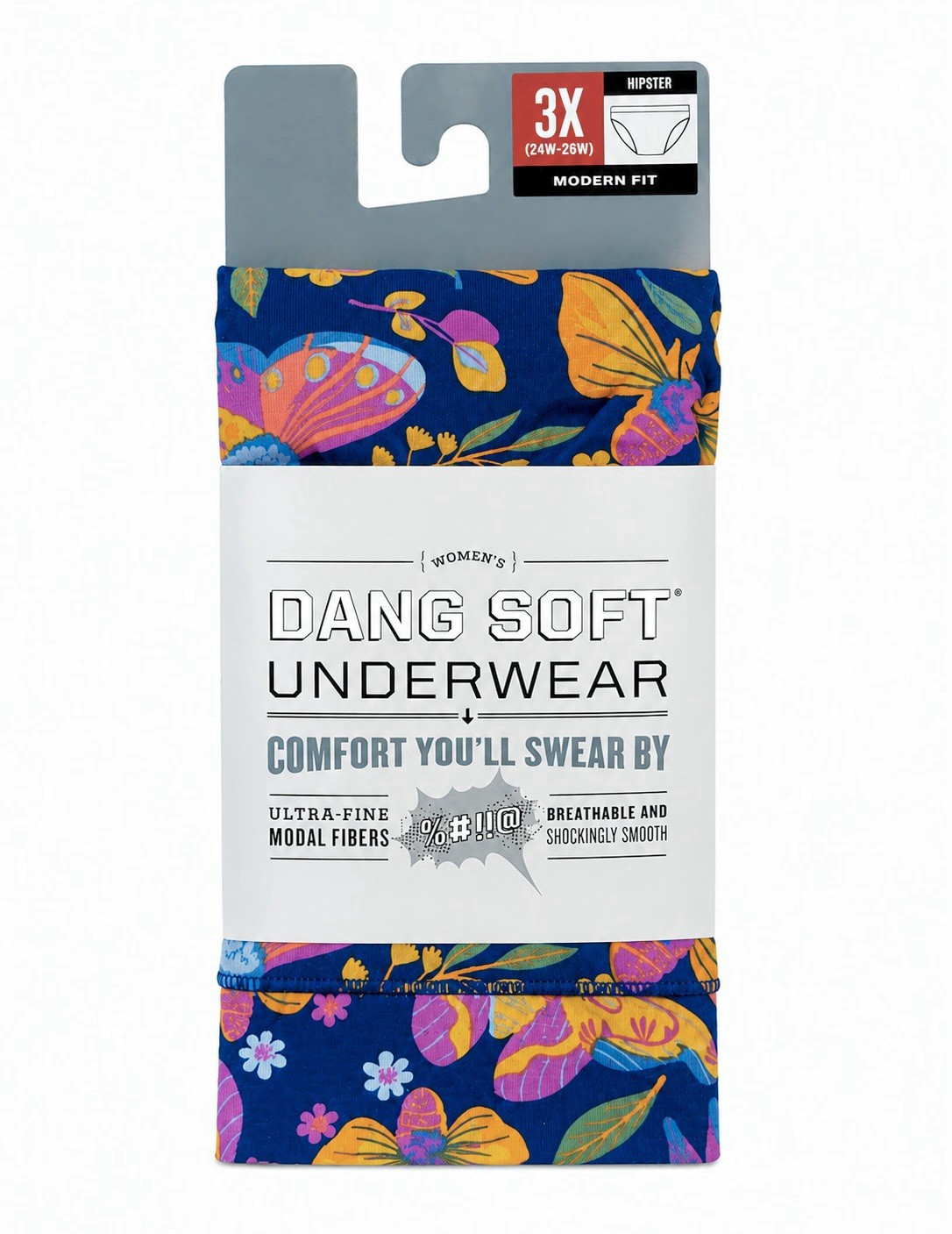 Duluth Women’s Dang Soft Underwear Modern Fit Hipster/Moth Print ~ Size 3X ~ New