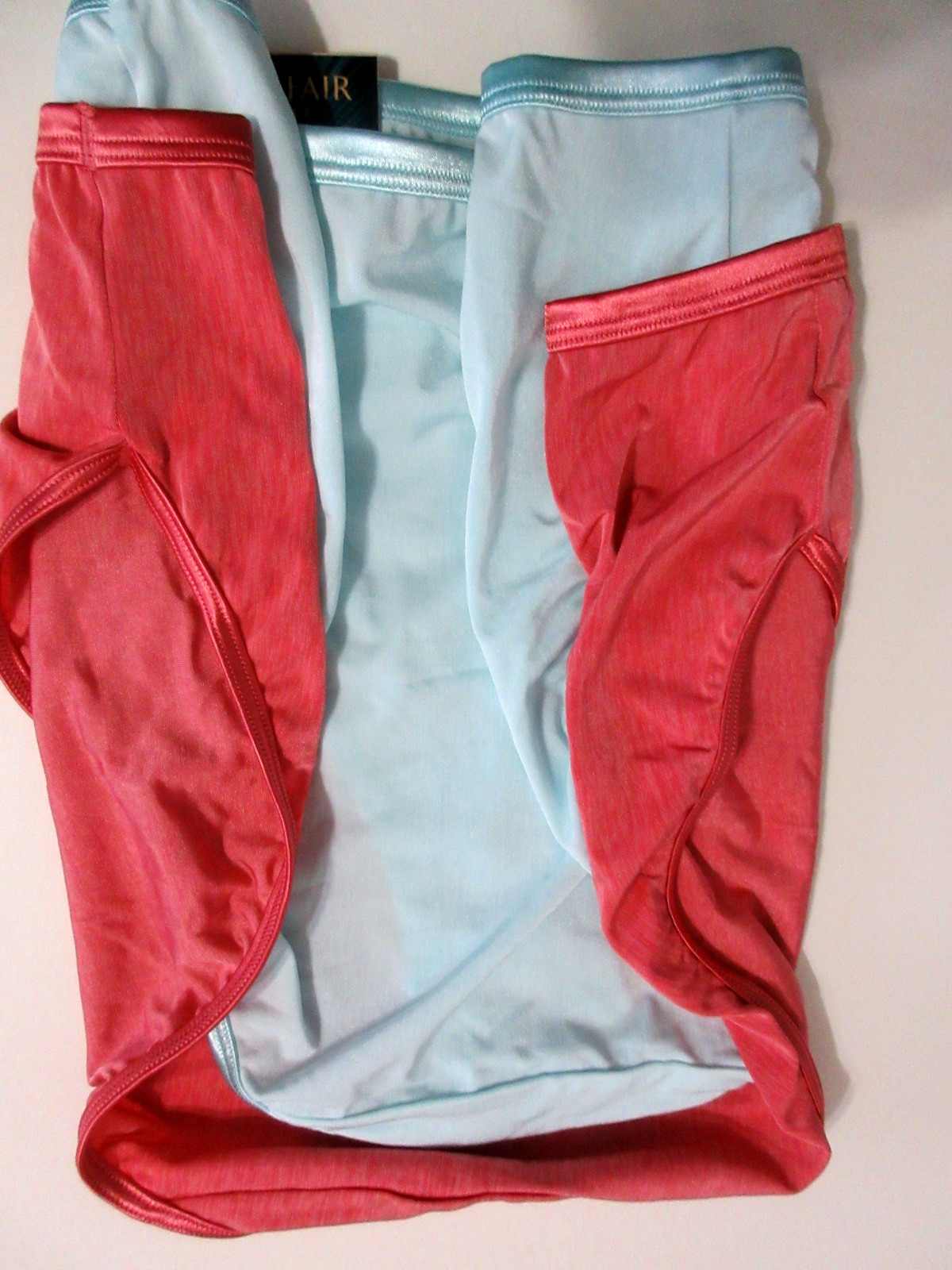 Vanity Fair 2-Pair HI-CUT brief Body Shine Illumination Pink Blue nylon ~ 10/3XL