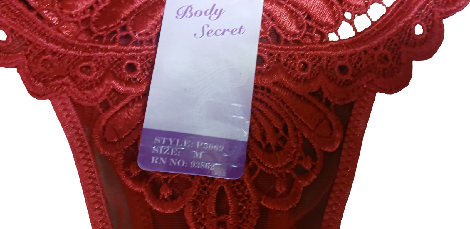 Body Secret Lot of 4 Women’s Lace Butterfly Thong Underwear Assorted Colors M
