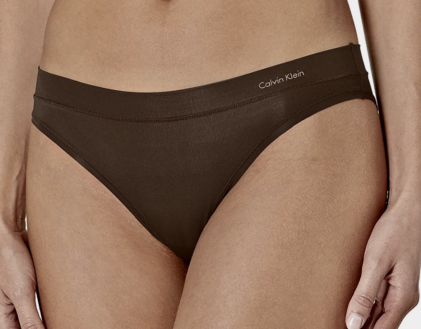 CALVIN KLEIN One Size Woodland Brown Bikini Panty NEW Womens O/S fits Sz XS-XL