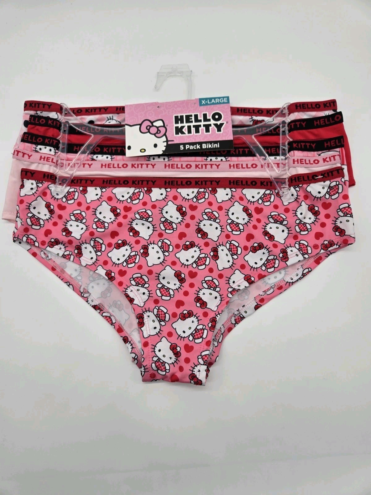 Hello Kitty Bikini Panty Panties Underwear 5-Pack Hearts X-Large NWT