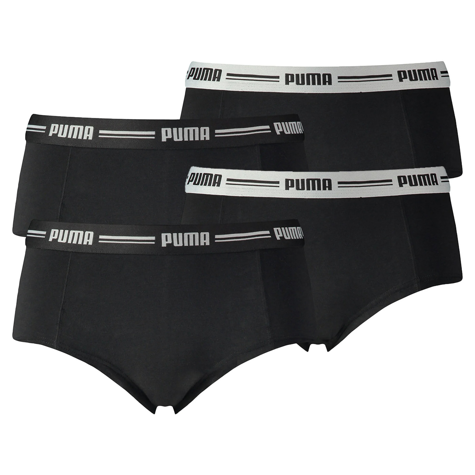 PUMA Women’s Mini Shorts – Iconic, Soft Cotton Modal Stretch, 4 Pack