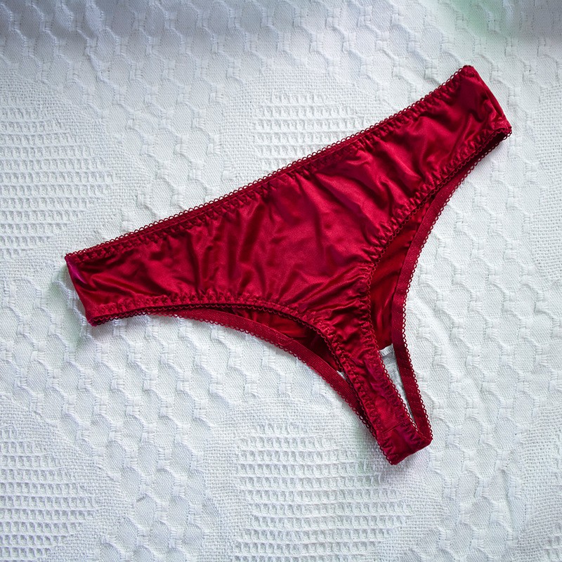 3 Pack Lot Sexy Womens Satin Panties Thongs Bikinis Underwear Briefs Lingeries