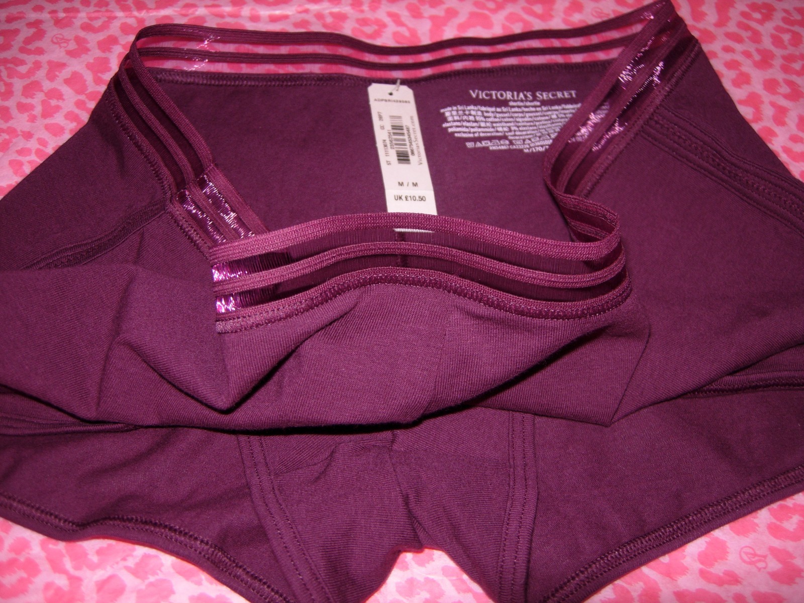 Victoria’s Secret Sexy VS Lingerie Boxer Shortie Boyshort Shorty Wine M NWT