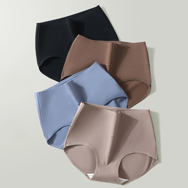 5 Pack Women Leakproof Cotton Panties High Waist Breathable Underwear M-5XL